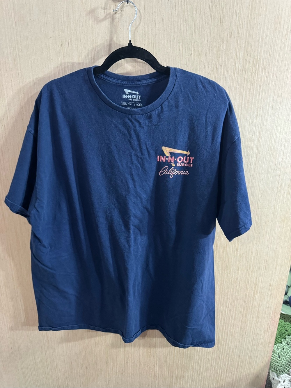 IN-N-OUT Burger Navy California Logo Short Sleeve Tee Size XXL